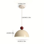 Suspension dôme en métal laqué et boule colorée, Ø 35 cm