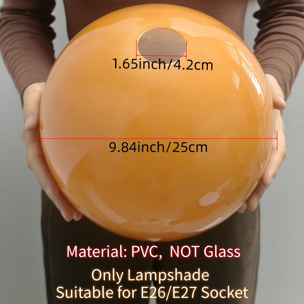 Abat-jour dôme rétro orange dégradé en PVC pour suspension, Ø 25 cm