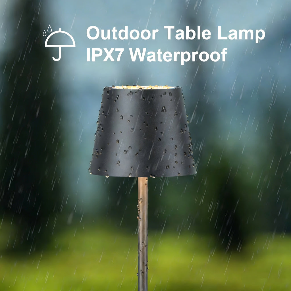 Lot de 2 lampes de table sans fil en aluminium, étanches IPX7