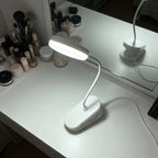 Lampe à pince tactile blanche à piles ou USB, col de 36 cm