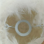 Grand abat-jour en plumes blanches pour suspension, Ø 50 x H 30 cm
