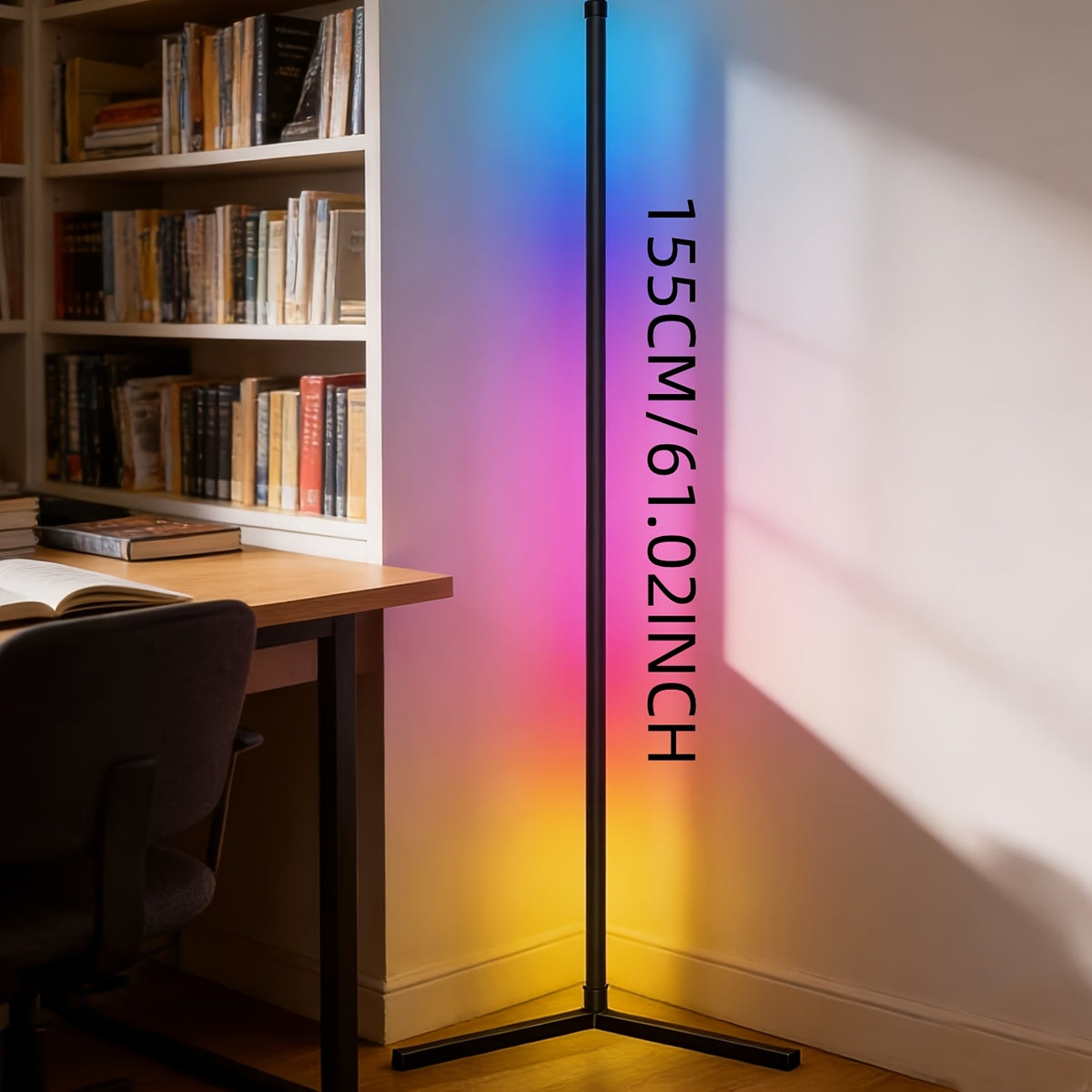 Lampadaire LED RVB 155 cm en aluminium sur trépied, appli