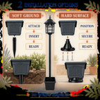 Lampadaire solaire de jardin à lanterne carrée et jardinière