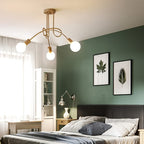 Lustre doré moderne à 3 bras entrelacés, douilles E27, 50 cm