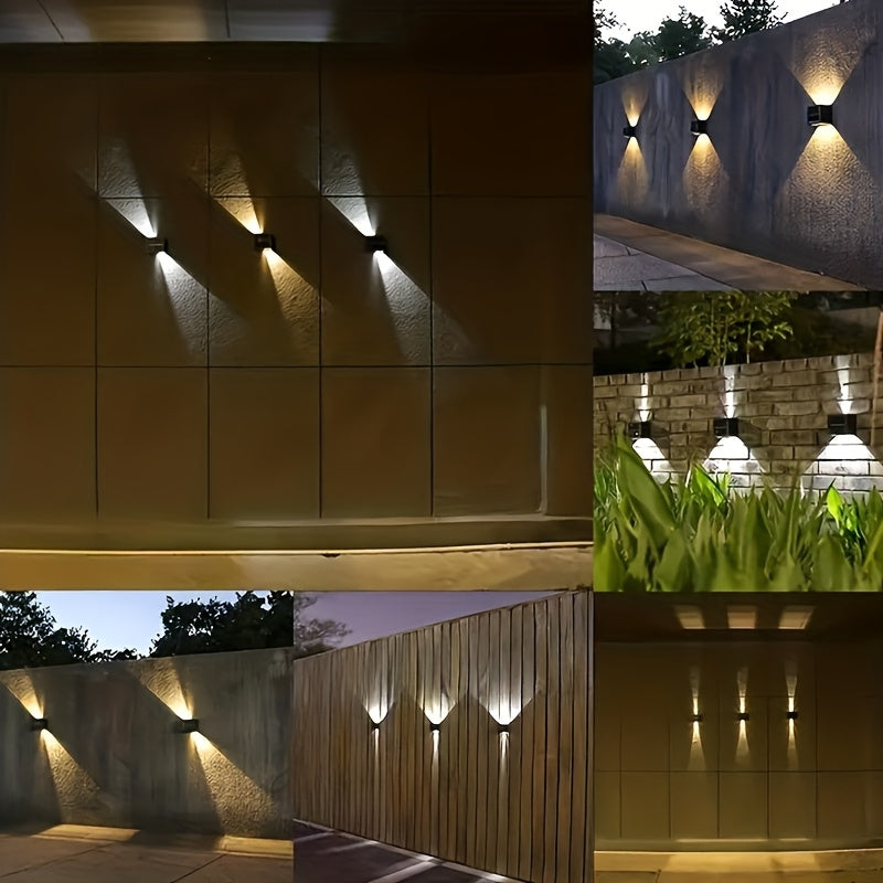 Applique murale solaire double faisceau blanc chaud, angle réglable