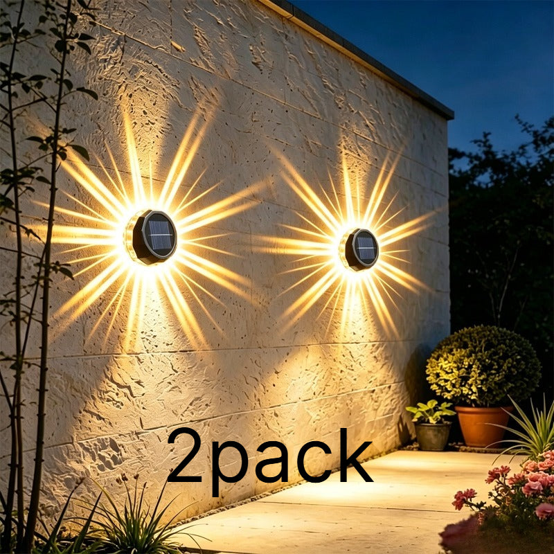Applique solaire à rayons en éclat d'étoile