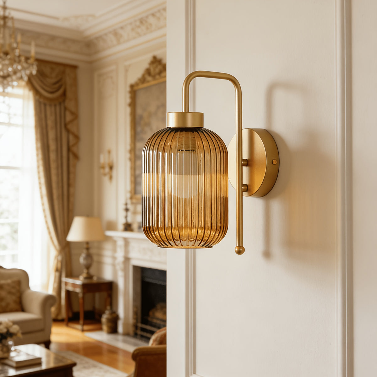 Chambre, salon ou dressing en lumière ambrée