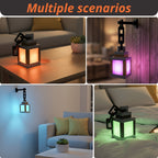 Applique murale lanterne pixel LED RVB rechargeable, télécommande
