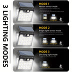 Applique solaire à détecteur, panneau inclinable 72 LED, lot de 4