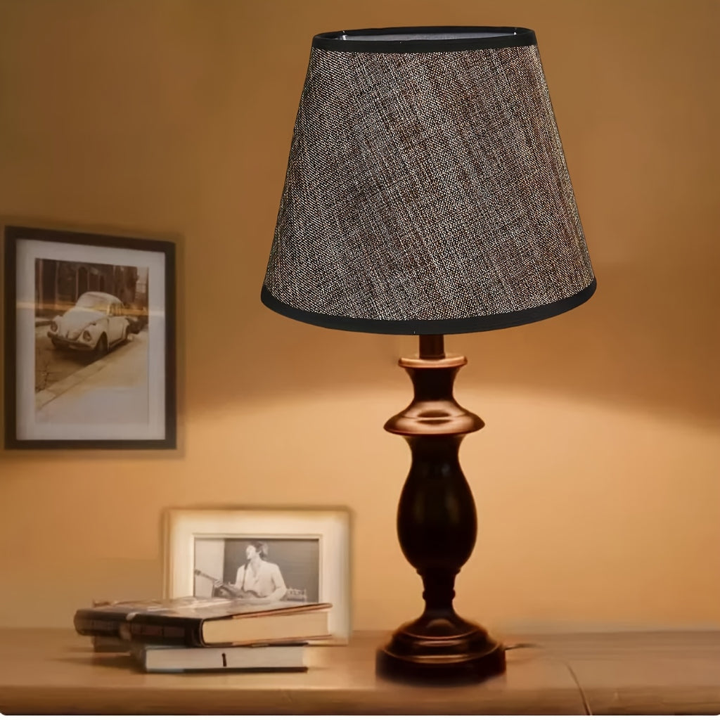 Abat-jour conique aspect lin chiné, beige ou gris foncé, Ø 22 cm