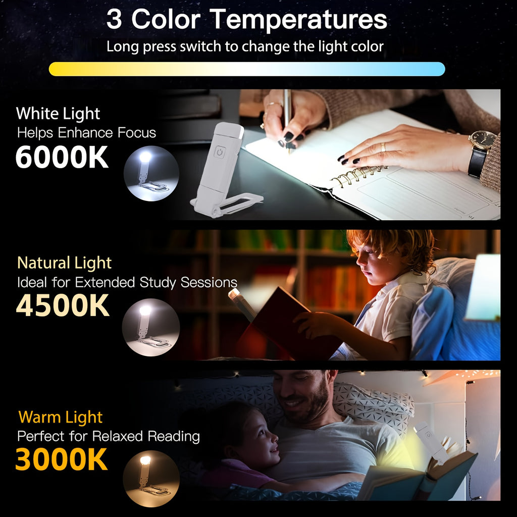 Lampe de lecture à pince à prise USB intégrée, 40 g, quatre coloris