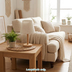 Abat-jour conique en toile de lin beige pour lampe et applique