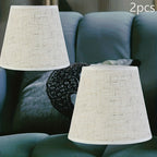 Lot de 2 petits abat-jour coniques en lin gris clair, E27 et E14