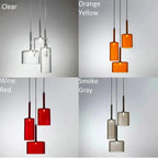 Suspension en verre coloré en forme de flacon, culot G4, 3 formats