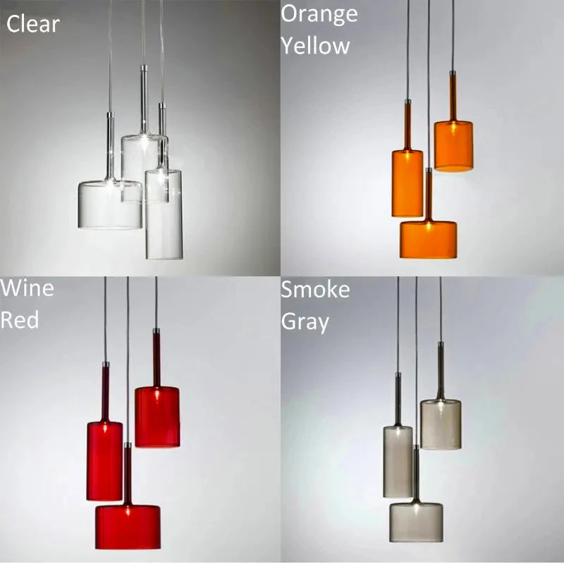 Suspension en verre coloré en forme de flacon, culot G4, 3 formats